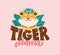 The tiger head with lettering phrase. The cute wild mama