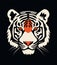 Tiger Head Lino Art Stencil Decorative Sticker Logo