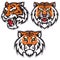 Tiger Head Logo Set Template Vector Mascot Design Package