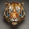 A tiger head made of beautiful gemstones. Wildlife Animals. Decorations. Illustration, Generative AI