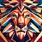 Tiger head in multicolored geometric style. Abstract vector illustration. Generative AI