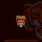 Tiger head shield mascot logo