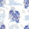 Tiger Hiking in Ocean wave and cloud design with ink Chinese or Japanese illustration tattoo for print seamless pattern with blue