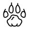 tiger hoof print line icon vector illustration