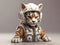 The tiger hyperrealistic futuristic soldier tiger wearing an astronaut helmet, 3D, cartoon space concept