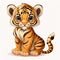 Tiger-iffic, The Cutest Baby Tiger in Cartoon Style - Generative AI