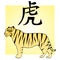 Tiger and japanese hieroglyph.