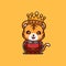 Tiger King Cute Creative Kawaii Cartoon Mascot Logo