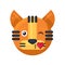 Tiger kiss with heart expression cute emoji vector