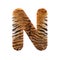 Tiger letter N - Capital 3d Feline fur font - suitable for Safari, Wildlife or big felines related subjects