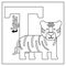 Tiger, letter T coloring page