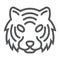 Tiger line icon, animal and zoo, cat sign