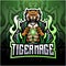 Tiger mage esport mascot logo design