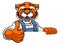 Tiger Mascot Plumber Mechanic Handyman Worker