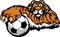 Tiger Mascot with Soccer Ball Illustration