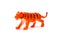 Tiger model isolated on white background, animal toys plastic