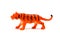 Tiger model isolated on white background, animal toys plastic