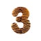 Tiger number 3 - 3d Feline fur digit - Suitable for Safari, Wildlife or big felines related subjects