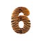 Tiger number 6 - 3d Feline fur digit - Suitable for Safari, Wildlife or big felines related subjects