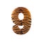 Tiger number 9 - 3d Feline fur digit - Suitable for Safari, Wildlife or big felines related subjects