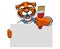 Tiger Painter Decorator Paint Brush Mascot Man