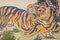 Tiger painting on granite wall