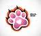 Tiger paw print. Hello 2022! Happy New Year! Greeting card for Merry Christmas and Happy New Year. Year of the tiger