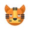 Tiger pocker face neutral expression emoji vector