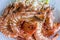 Tiger prawns grilled with salt