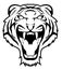 Tiger Roaring Black And White Vector Illustration Design