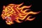 Tiger Roaring Head Fire Burning Flame Logo Vector Mascot Design