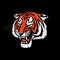 Tiger roaring head logo sign emblem vector illustration