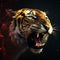 Tiger is roaring scary image generative AI