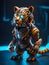 tiger robot on dark background