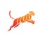 Tiger Run and Jumping Image Symbol Illustration