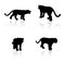 Tiger silhouette vector set