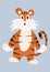 tiger simple character animal on hind legs vector