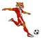 Tiger Soccer Football Player Animal Sports Mascot