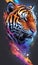 Tiger space vibrant wallpaper head