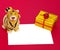 Tiger statuette,present box and blank