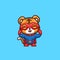 Tiger Super Hero Cute Creative Kawaii Cartoon Mascot Logo