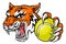 Tiger Tennis Player Animal Sports Mascot