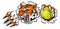 Tiger Tennis Player Animal Sports Mascot