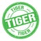 TIGER text written on green round stamp sign
