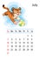 Tiger wall calendar design template for july 2022