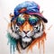 Tiger watercolor illustration