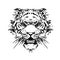 Tiger wild face tattoo