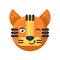 Tiger winking cute emoji funny expression vector