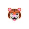 Tiger winking Face with Tongue flat icon