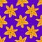 Tiger yellow lily flowers repeat pattern